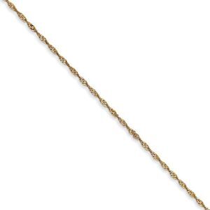 1mm, 14k Yellow Gold, Singapore Chain Necklace, 18 Inch